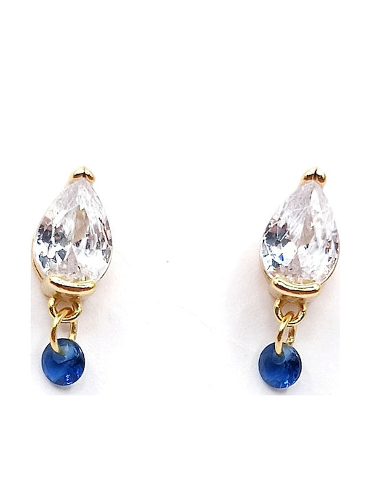 Prince Silvero Earrings made of Silver Gold Plated with Stones