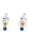 Prince Silvero Earrings made of Silver Gold Plated with Stones