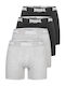 East Challow Herren Boxershorts Black, Grey 4Packung