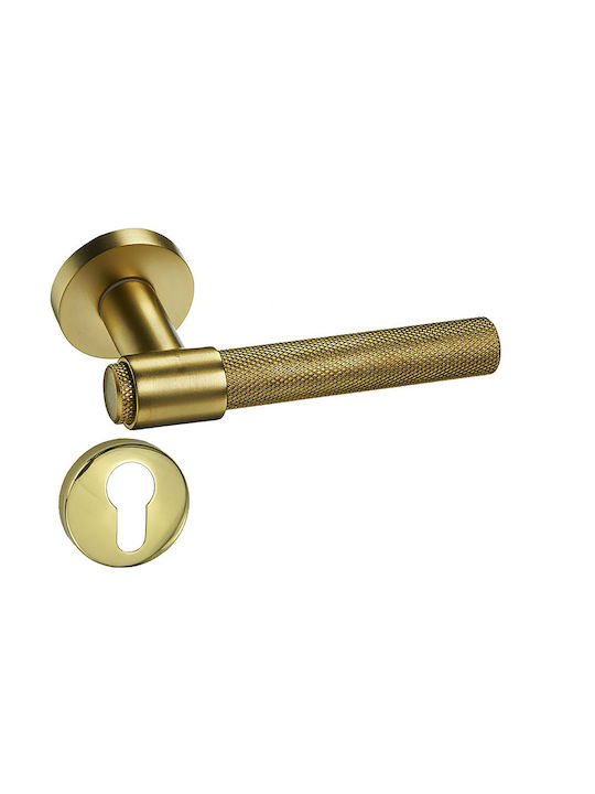 Buton Ușă Viobrass Monocam 1 Bucată Mâner Rosetă Nr 219 Auriu Mat