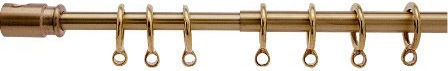 Extendable Brass Curtain Pole Rings Matt Ceiling 700-9050 50-80cm Metalor