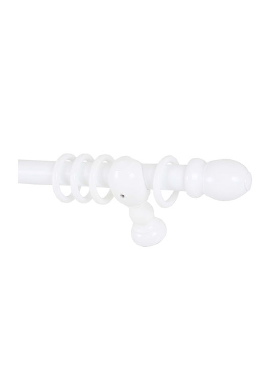 Wooden Curtain Pole Ø35 White Frans Interior Design
