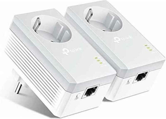 TP-LINK TL-PA4010P KIT v1 Powerline Double Wired with Passthrough Socket and Ethernet Port