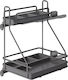 Wire Detergent Storage Basket Inoxa Ardesia 5107 Left Door 45cm Anthracite Guide Installation on the Left