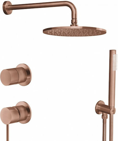 Σετ Ντουζ Εντοιχισμού La Torre Elle 316 Inox Rose Gold Pvd