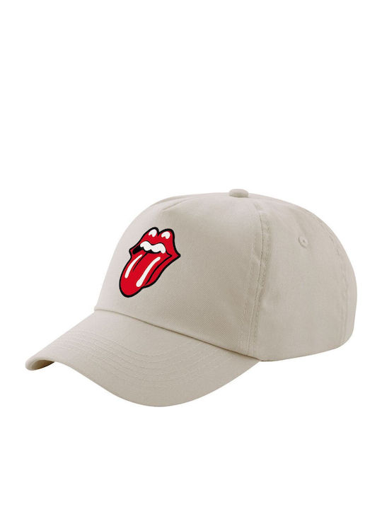Rolling Stones Kiss Bej Sand Pălărie cu Cinci P...