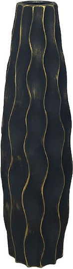 Floor Vase Black Gold Curly Φ17x57cm 6/pk