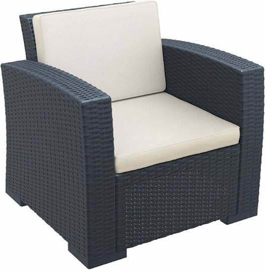 Gartenstuhlkissen Monaco Weiß 53-0170 58x58x7cm Siesta Polyester