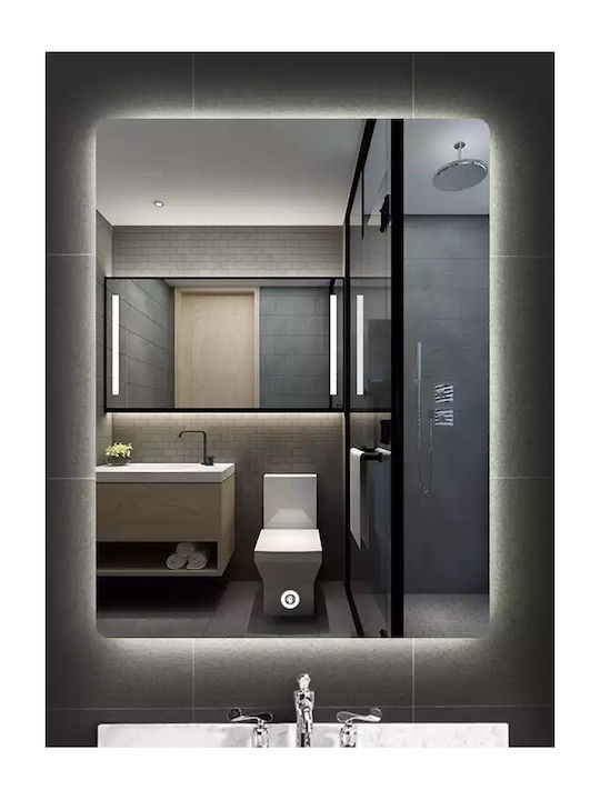 Mysmartmirror 60x80 Осветено Огледало за Баня Touch On Off Dimmer