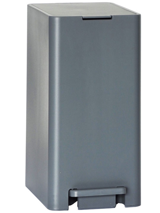 Κάδος Μπάνιου Πεντάλ 17lt 18.5x26x37cm Εσωτερικό Κάδο 10lt 1.04kg Πλαστικό Soft Close Γκρι Τιτανίου Ελλάδας