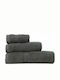 Set of 3 Bath Towels 80x160 Face 50x100 Hand 30x50 Aegean Nef-nef Anthracite 902