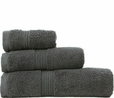 Set Prosoape 3 Bucăți Baie 80x160 Față 50x100 Mâini 30x50 Aegean Nef-nef Antracit 902