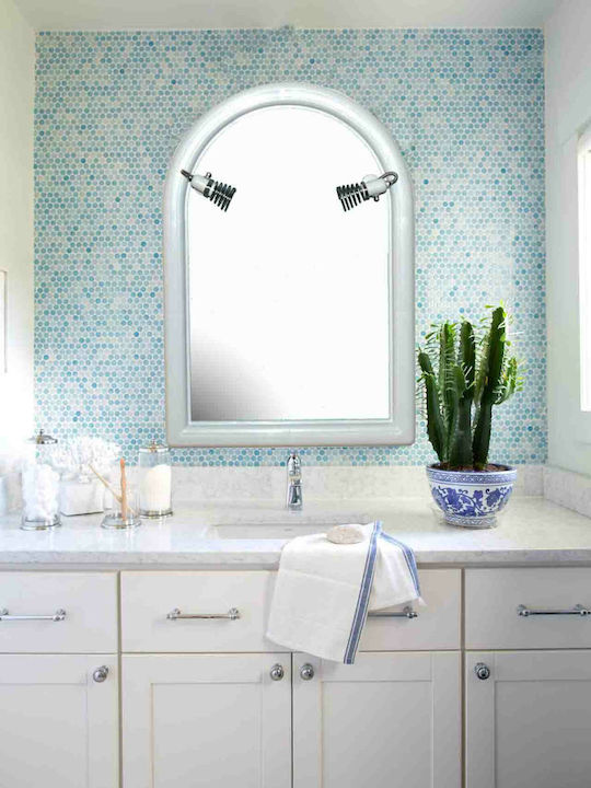 Bathroom Mirror Semicircular A 53x70cm 2 Spot White Bega Plast Greece