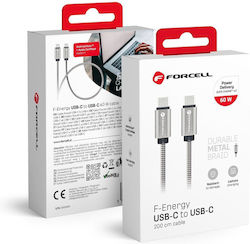Forcell USB 2.0 USB-C male - USB-C 60W 2m