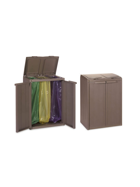 Πλαστική Ντουλάπα Ανακύκλωσης Wood Finish 3 Επίπεδα 65x45x88εκ