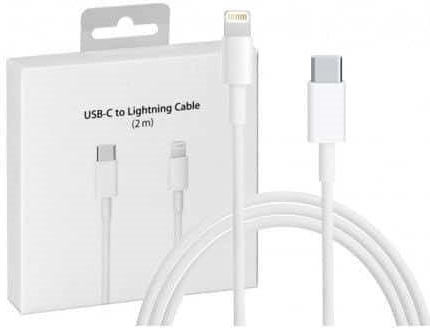 Редовна USB-C към Lightning кабел Бял 2м