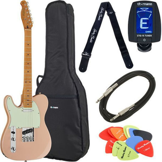 Harley Benton Set Electric Guitar for Left-handed Pink Bundle