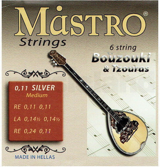 Șiruri De Caractere 3 Corzi Set Pentru Bouzouki Tzouras Mastro Silver 11-24