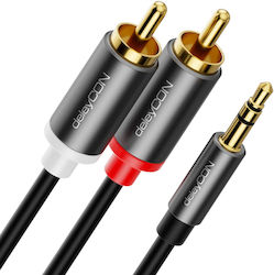 Deleycon Cablu Convertor Audio Telefon Mobil Smartphone La Receiver Hifi 3.5mm Aux Jack La Rca Cinch 2m Deleycon Cablu Convertor Audio Telefon Mobil Smartphone La Receiver Hifi 3.5mm Aux Jack La Rca Cinch 2m