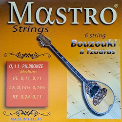 Mastro Χορδές Σετ 6-χορδο Μπουζούκι Τζουρά 011 Ph Bronze