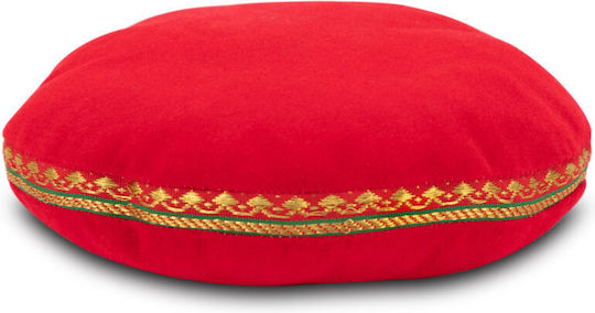 Velvet Singing Bowl Cushion Support Pillow 17cm Red