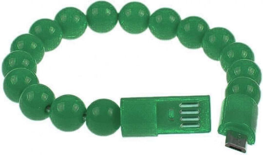 Regular USB 2.0 to Micro USB Cable Green 0.2m 35415 1 Piece