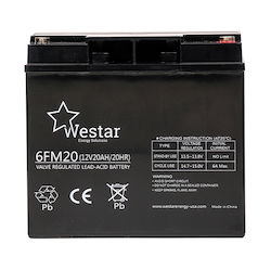 Westar Μπαταρία Μολύβδου Fm 12v 20ah "10 Χρόνια Design Life" 6fm20