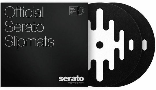 Serato Serato DJ Logo Turntable Slipmats White On Black Pair 12"