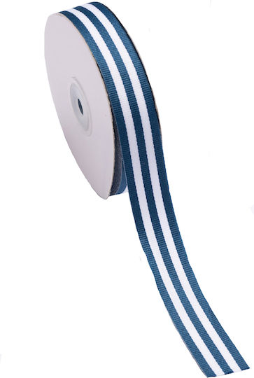 Κορδέλα Γκρό Ριγέ Διπλής Όψης 22mm 20m Sggxxxxx-x22x20 Μπλε