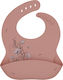 Kikka Boo Waterproof Bib Silicone with Button & Pocket Flora Blush for 6 m+
