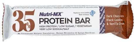 Nutri-MCH Protein Bar Bar with 35% Protein & Flavor Dark Chocolate Biscuit Vanilla Cream 80gr