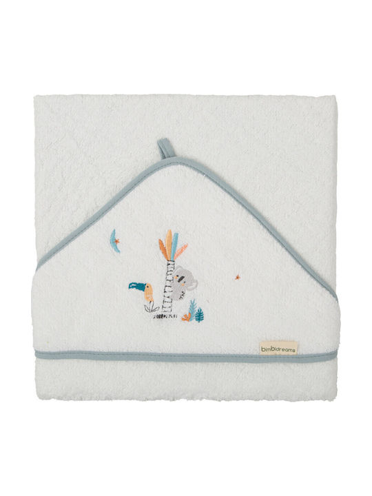 Bimbidreams Baby Hooded Towel Tucan White 100x100cm