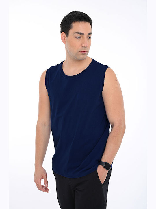 Bodymove Kurzarm Herrenbluse Blau