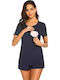 Queen Mother Maternity Pajama Set & Nursing Blue