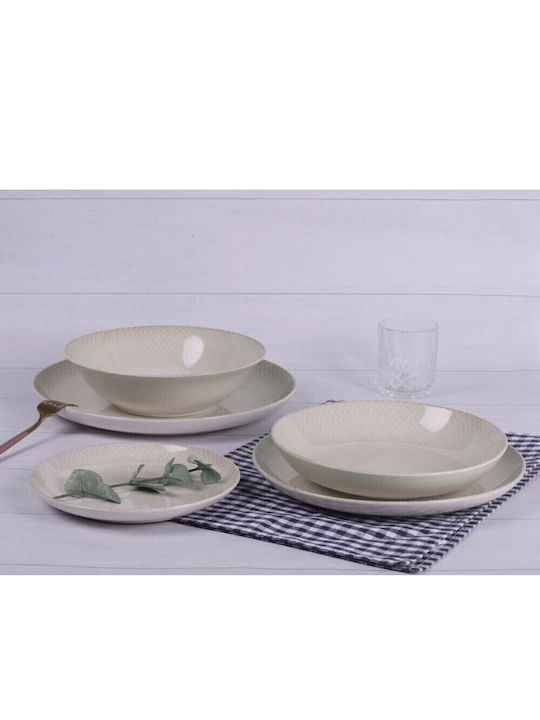 Cryspo Trio White Porcelain Dinnerware Set 20pcs