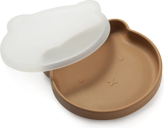 Kidnort Baby Food Plate made of Silicone Brown