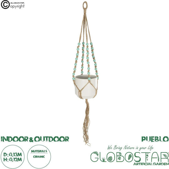 GloboStar Pueblo Саксия Керамика Бял