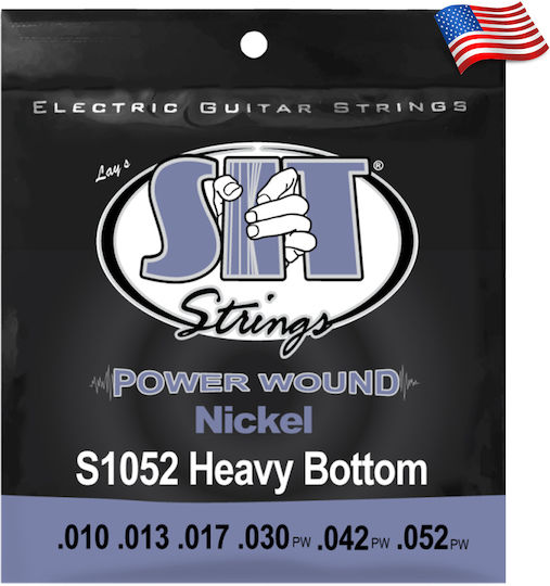 Sit Power Wound S1052 Тежки Ниски Ноти Набор Струни За Електрическа Китара Made In Usa