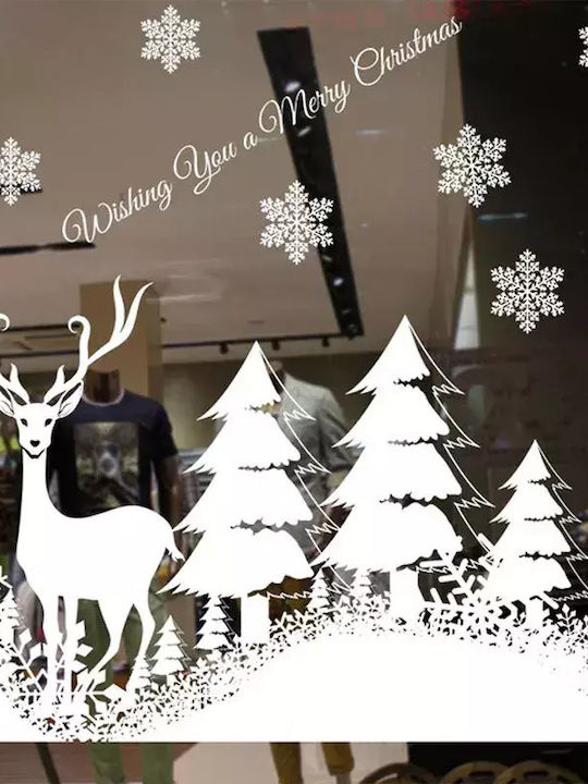 Christmas Window Sticker Forest Deer
