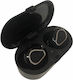 In-ear Bluetooth Handsfree Ακουστικά με Θήκη Φόρτισης Μαύρα