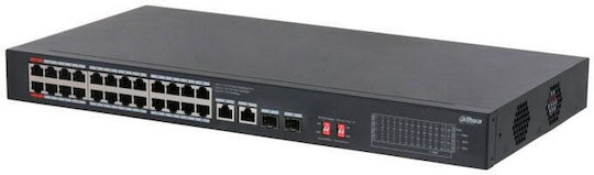 Dahua S3228-24GT-375 Управление на L2 PoE Switch с 28 Портове Гигабитови (1Gbps) Ethernet и 28 SFP Портове