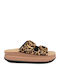 Leather Women's Flat Sandals Anatomic Flatforms Leopard