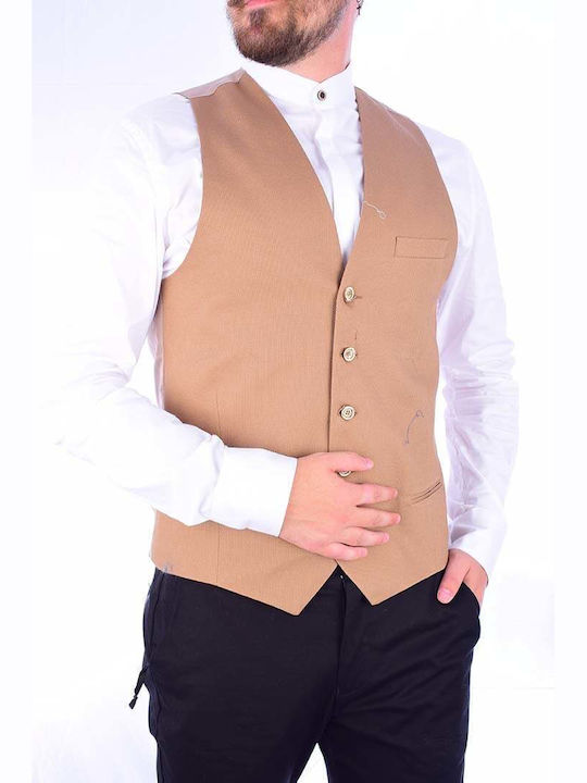 Stefan Fashion Ανδρικό Γιλέκο Camel