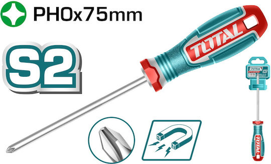 Total Μαγνητικό Κατσαβίδι Σταυρός Μεγέθους PH0x75mm