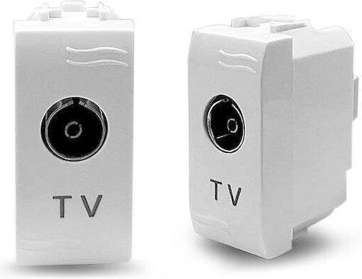 7658 Μηχανισμός Πρίζας Tv 9,5mm Λευκός Geyer