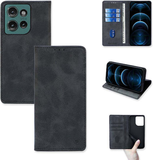 Vintage Magnet Wallet Sonique Mobile Phone Case Motorola Edge 50 5G Black