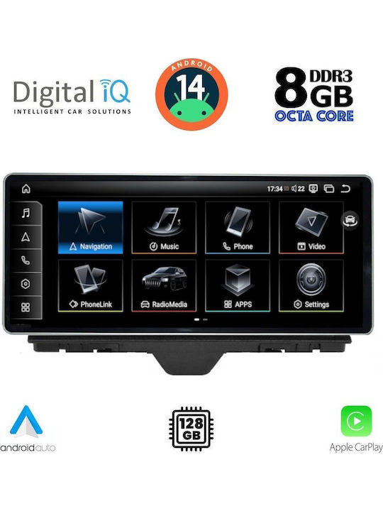 Digital IQ Car Audio System for Audi A1 2010-2018 (Bluetooth/USB/AUX/WiFi/GPS/Apple-Carplay/Android-Auto) with Touch Screen 10.25"