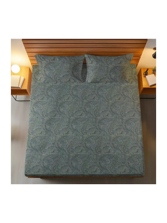 Family Enterprise Sheet Set with 2 Pillowcases King Size with Elastic 180x200+35cm. Embrime 3pcs