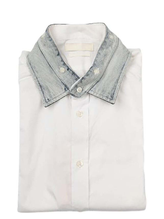 Long-sleeved Denim Shirt White