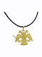 Aris Dentopoulos Jewellery Necklace from Gold Plated Silver Double-headed Eagle Emblem of AEK
